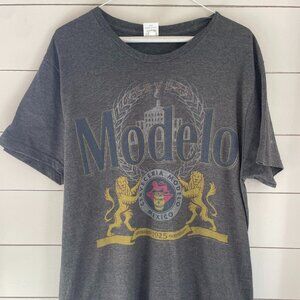 Modelo Beer Logo T-Shirt – Men’s Size Large - Grey - Worn Once - Like New